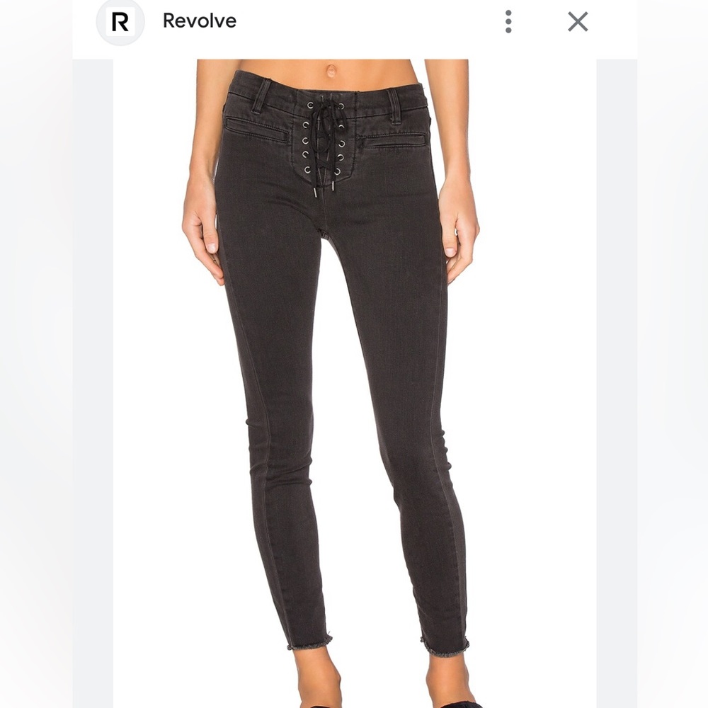 Amuse washed black lace up jeans size 26